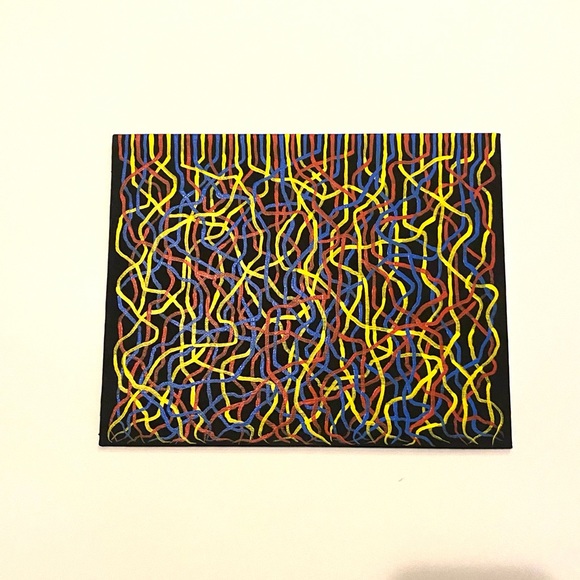 Mycelium Network / Collective Consciousness Painting- Red Yellow Blue and Black - Picture 4 of 10